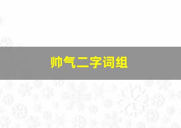 帅气二字词组