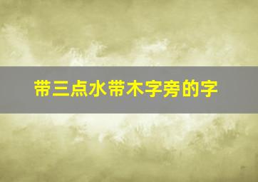 带三点水带木字旁的字