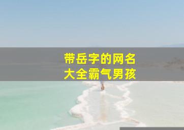 带岳字的网名大全霸气男孩