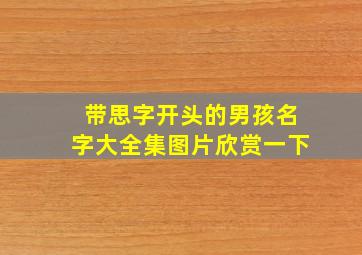 带思字开头的男孩名字大全集图片欣赏一下