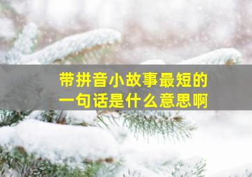 带拼音小故事最短的一句话是什么意思啊