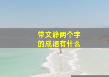 带文静两个字的成语有什么