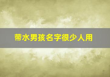 带水男孩名字很少人用