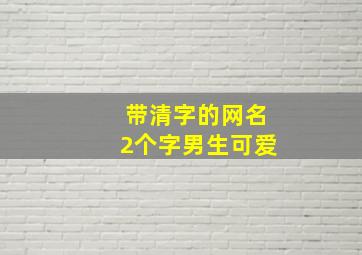 带清字的网名2个字男生可爱