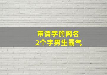 带清字的网名2个字男生霸气