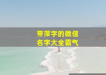 带萍字的微信名字大全霸气