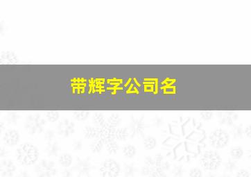 带辉字公司名