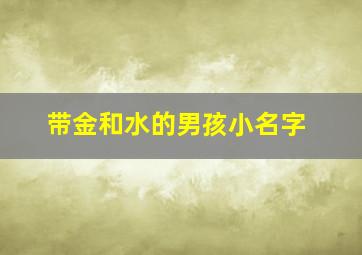 带金和水的男孩小名字