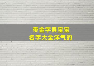 带金字男宝宝名字大全洋气的