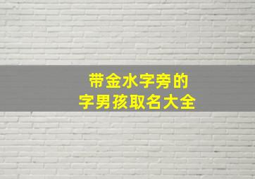 带金水字旁的字男孩取名大全