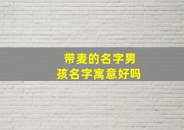 带麦的名字男孩名字寓意好吗