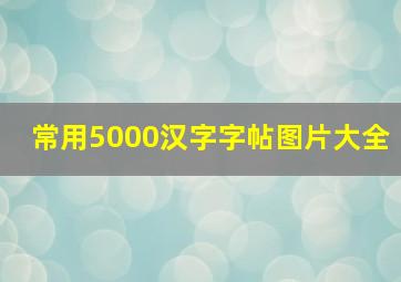 常用5000汉字字帖图片大全