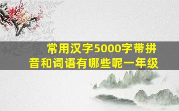 常用汉字5000字带拼音和词语有哪些呢一年级