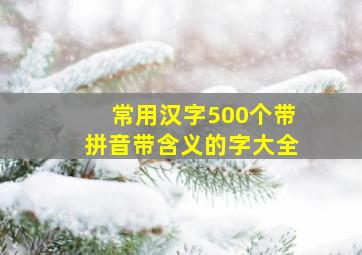 常用汉字500个带拼音带含义的字大全