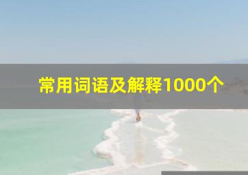 常用词语及解释1000个