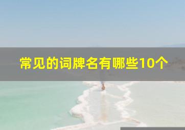 常见的词牌名有哪些10个