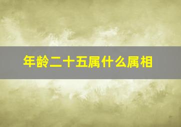 年龄二十五属什么属相