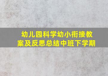 幼儿园科学幼小衔接教案及反思总结中班下学期