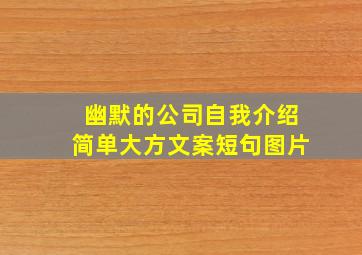 幽默的公司自我介绍简单大方文案短句图片