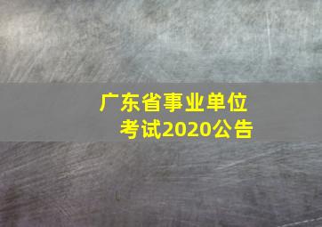 广东省事业单位考试2020公告