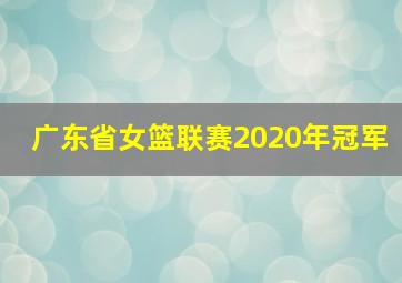 广东省女篮联赛2020年冠军