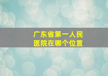 广东省第一人民医院在哪个位置