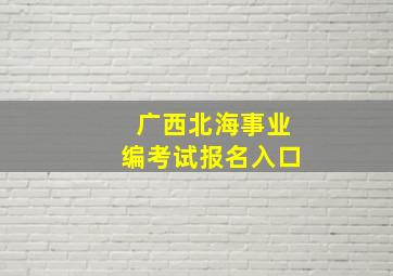 广西北海事业编考试报名入口