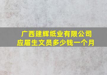 广西建辉纸业有限公司应届生文员多少钱一个月