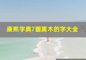 康熙字典7画属木的字大全