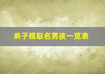 弟子规取名男孩一览表