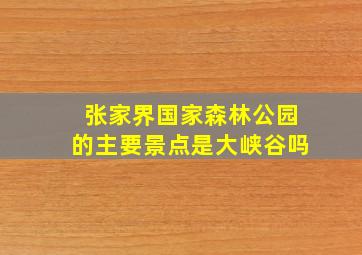 张家界国家森林公园的主要景点是大峡谷吗