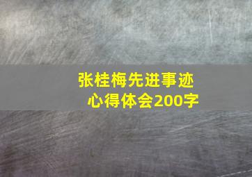 张桂梅先进事迹心得体会200字