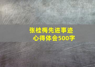 张桂梅先进事迹心得体会500字