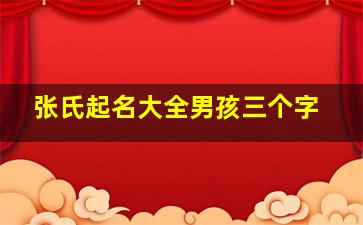 张氏起名大全男孩三个字