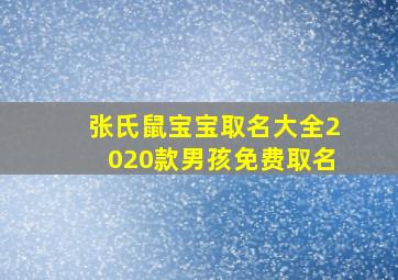 张氏鼠宝宝取名大全2020款男孩免费取名