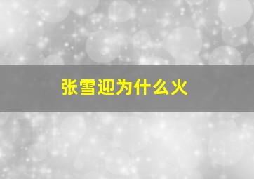 张雪迎为什么火