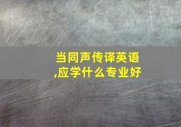 当同声传译英语,应学什么专业好