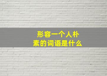 形容一个人朴素的词语是什么