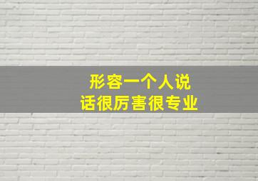 形容一个人说话很厉害很专业