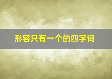 形容只有一个的四字词