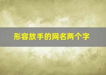 形容放手的网名两个字