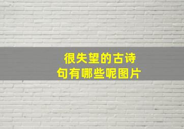 很失望的古诗句有哪些呢图片