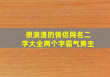 很浪漫的情侣网名二字大全两个字霸气男生