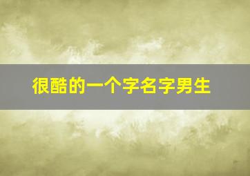 很酷的一个字名字男生