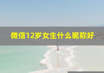 微信12岁女生什么昵称好