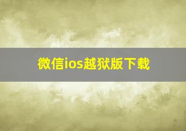 微信ios越狱版下载