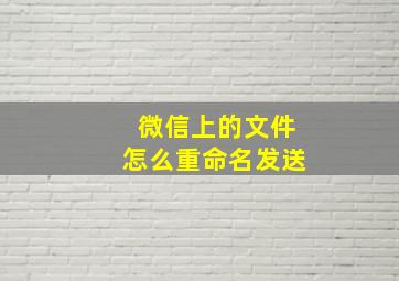 微信上的文件怎么重命名发送