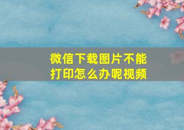 微信下载图片不能打印怎么办呢视频