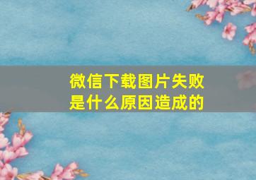 微信下载图片失败是什么原因造成的