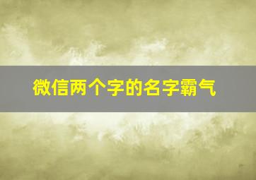 微信两个字的名字霸气